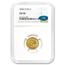 1846-O $2.50 Liberty Gold Quarter Eagle AU-58 NGC CAC 1846-O $2.50 Liberty Gold Quarter Eagle AU-58 NGC CAC